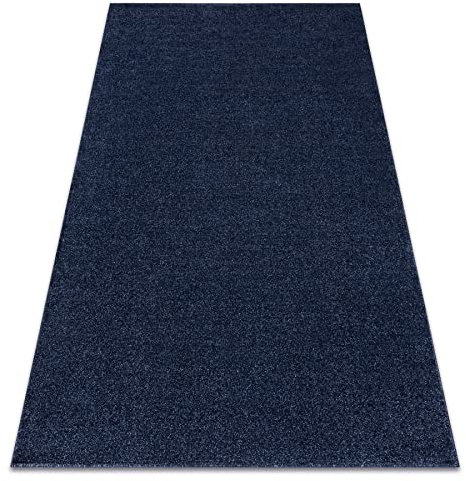 rugsx Teppich Softy dunkelblau, glatt, einfarbig, für Zimmer, Wohnzimmer, Schlafzimmer, 60x100 cm