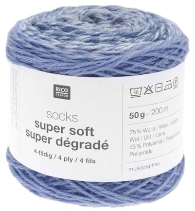 Socks Super Soft Super Farbverlauf, 4 Fäden Rico Design