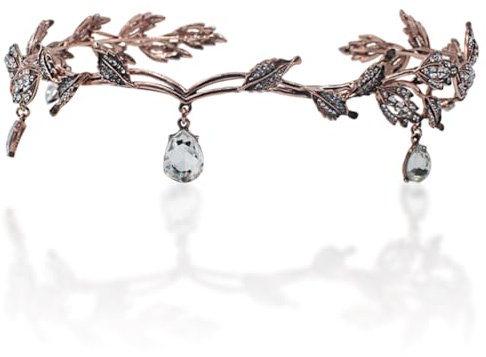 Vintage Kristall Hochzeit Krone Tiara Blätter Stirnband Haarband Strass Krone Stirnband Schöne Mode Hochzeit Braut Stirnband Prinzessin Kristall Tiara Headwear für Frauen Mädchen