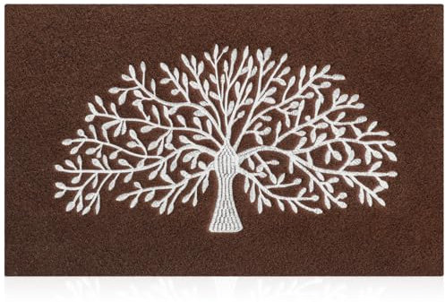 AOAOPQ Fußmatte für den Außenbereich, rutschfest, langlebig, für Außenschuhe, Schaber, Fußmatte für drinnen und draußen, für Flur, Zuhause, Büro, Veranda, 45 x 70 cm, Coffee