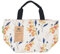 ECO CHIC Lightweight Foldable Insulated Lunch Bag Water Resistant Cooler Bag (Flowers Beige)