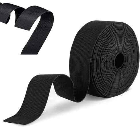 Gummiband, 10 Meter Gummilitze Elastisches, Gummibänder Nähen 30mm für Hosengummi DIY Handwerk Stoffe zum Nähen, Nicht Leicht Verformbar, Schwarz