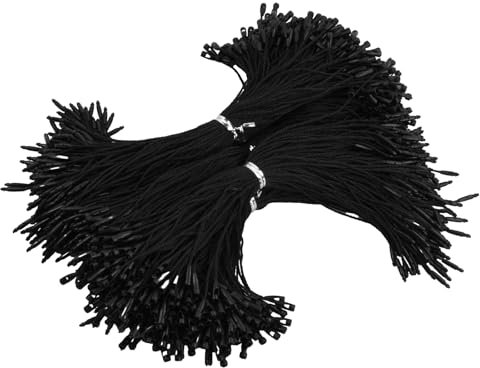 1000 Stück Hängeetiketten Etiketten Schnur, Clothing Hang Tag String Kleidung Tag Seil, String Preis Lock Tags mit Schnappverschluss für Schmuck Gepäck Zubehör Markenschild, 19.5cm (Schwarz)