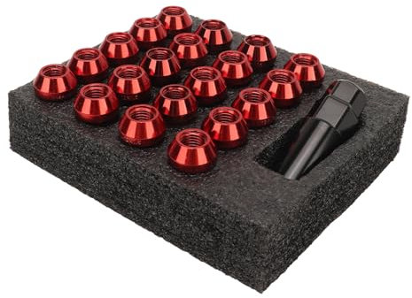 Radmuttern-Set, 22 Stück, 1,89 Zoll, Radmuttern aus Legiertem Stahl, Farbig Eloxiert, für Cruze (M12x1,5)