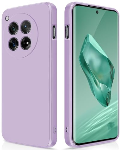 GiiYoon Hülle für OnePlus 12, Lila | Silicone Case, Seidig Weiches Gefühl, Stoßschutz, Kratzfest, Mikrofaser-Innenfutter