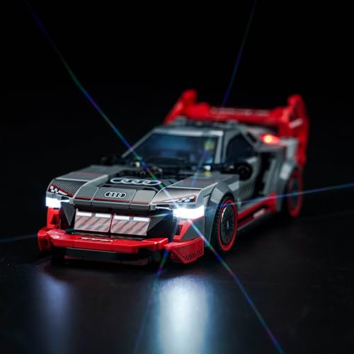 Kit d'éclairage LED BrickBling pour Lego Speed Champions Audi S1 e-tron Quattro - Kit d'éclairage décoratif pour Lego 76921 Audi S1 e-tron Quattro Race Car - Jouet créatif