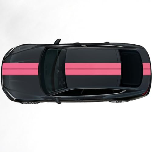 hauptsachebeklebt - Autoaufkleber Rallye Streifen - 47 x 400 cm - Rosa glänzend - selbstklebend - Viperstreifen für Auto, Motorhaube, Karosserie - Tuning Aufkleber Racing Deko