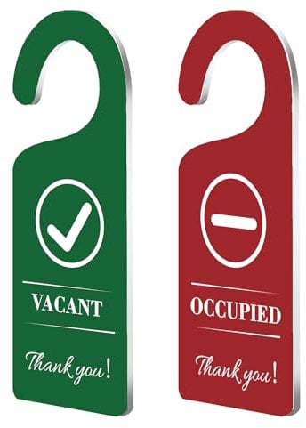 CHGCRAFT 2Pack Vacant Occupied Door Hanger Sign Engraved Acrylic Door Sign for Home Office Restroom Conference Hotels