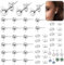 Oneroomone 20 Stück Ohrringe Selber Machen Set, Ohrringe Basteln, 22 Stück Ohrring Verschluss Ohrstecker Ohrring Stopper, Ohrstecker Silber 925 für DIY Ohrhänger Schmuckherstellun