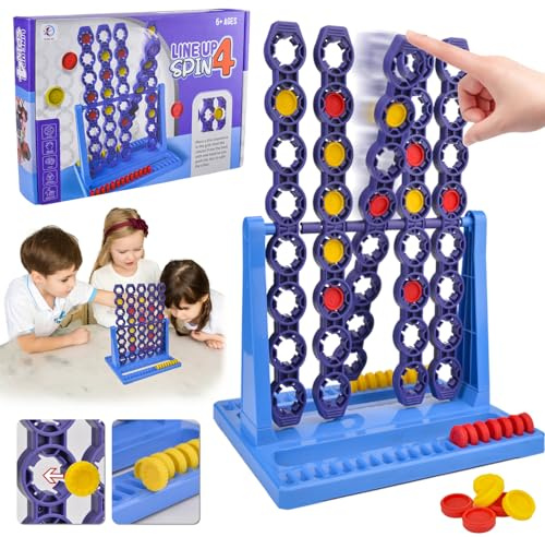 4 Gewinnt, Vier Gewinnt mit Spin, Kinder Brettspiel, 4 in Einer Reihe