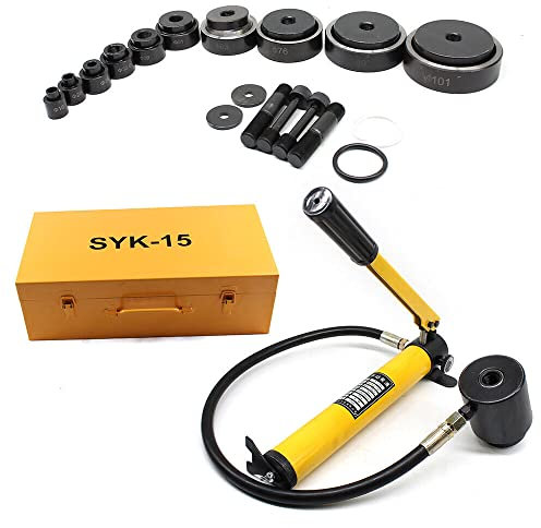 15T Hydraulischer Blechlocher Set, 16-101mm Hydraulikpumpensatz Zum, Locheisen Hydraulik Werkzeuge, Knockout Stanzen, Verwendung In Der Metallurgie, In Elektrischen Geräten Und Maschinen