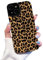 Reownest for iPhone 13 Case Cute Brown Leopard Pattern Leather Aesthetic Phone Case for Women Girls Soft Silicone Protective Case for iPhone 13 -Black