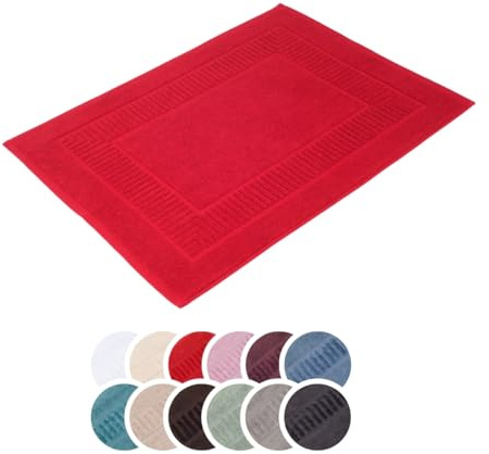 liebling Badvorleger 100% Bio Baumwolle, Serie Organic, 900 gr. / m², 50 x 70 cm, 60 Grad, GOTS-Zertifiziert, schnelltrocknend, Farbe: rot