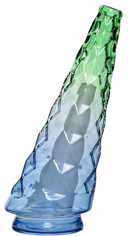 Kleine transparente Kristallglasvase, geeignet für Heimdekoration (transparentes Blau)