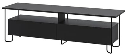 Calicosy Meuble TV 2 Portes avec Pieds en Métal L150 cm - Dilly - en Panneaux de Particules - pour Salon - L150 cm x l42 cm x H45 cm