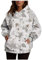 Generisch Hoodie Damen Winter Langarm Baumwolle Kapuzenpullover Fashion Blätter Sweatshirt Lässig Hoody mit Taschen Teenager Mädchen Pullover Sportshirt Die Discounter Weiß M
