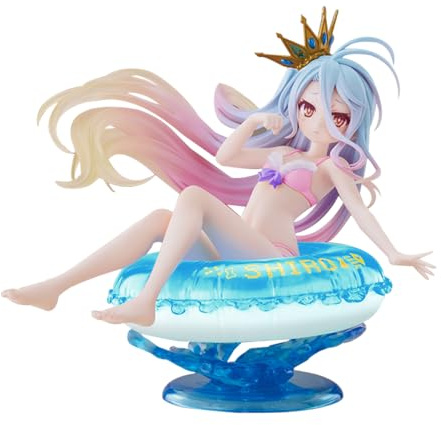 Gooyeh Shiro Figur Anime Shiro Statue Badeanzug-Styling mit Schwimmring Niedliche Mädchen-Skulptur Home Desktop Ornamente Geschenke 10CM