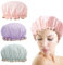 3 Piezas Gorro Ducha Impermeable, Gorro Ducha Mujer, Gorro de Baño Elástico,Gorro de Spa Para Pelo Reutilizables, Gorro de Ducha para Mujeres y Niñas de Margarita para Hogar/Spa/Viajes/Hotel/Cocina
