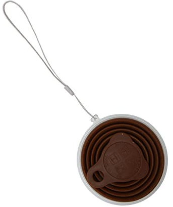 Tasse de Camping, Cadre en Métal Tasse en Silicone Pliable Réutilisable de 270 ML avec Couvercle pour Une Utilisation en Extérieur (Café)