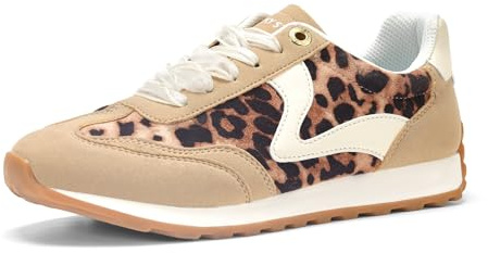 LUCKY STEP Zapatillas Mujer Moda - Tendencia Tenis, Neutras & Estilosas, Retro Trainers, Casual para Correr y Caminar