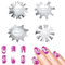 4 Stücke Edelstahl Rand Trimmer French Smile Line Maniküre Werkzeug Set, French Nails Schablone Acryl Nagel Edge Trimmer, kantenschneider Metall Schablone Cutter für French Smile Cut Acryl Modellage