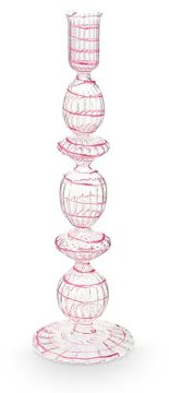 Pip Studio Swirl Pink Glas Kerzenständer 28cm