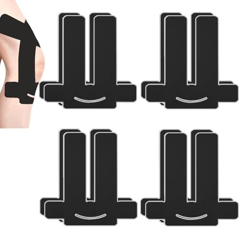 NELLHOMY 8Pcs Knieschoner Tape Vorgeschnitten, Kinesiotapes Knie Vorgeschnitten, Kinesiologie Tape Sport Knie,Precut Tape Knie,Wasserfestes & Elastisches Physio Tape für Knieschmerzen