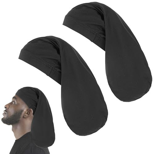 2 Pieces Dreadlock Cap Large Satin Bonnet for Sleeping Long Hair Dreads Head Wrap Loc Caps Dreadlocks for Curly Braids Wave, Shower Cap Hair Accessories for Women Men