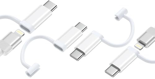 Adattatore da Lightning a USB C, 4 pezzi, adattatore da Lightning a USB C con ricarica per iPhone 16/15 Pro Max Plus, i Pad Samsung Galaxy S25 Edge/S25, PD, ricarica rapida, non per audio/OTG/cuffie