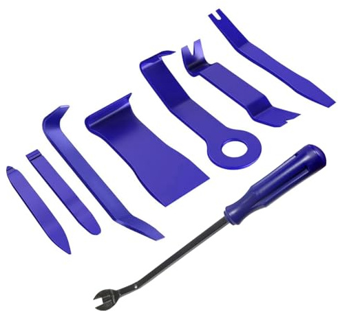 Car Trim Removal Tool Kit, 8PCS Sturdy Car Tools and Equipment No Scratch Plastic Pry Tool, Auto Trim Removal Tools for Car Radio Door Automotive Panel Audio Dashboard - Blue