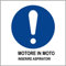 M-ITALY CARTELLO SEGNALETICO QUADRATO - MOTORE IN MOTO INSERIRE ASPIRATORI - Adesivo Extra Resistente, Pannello in Forex, Pannello In Alluminio (Adesivo, 30x30 cm)