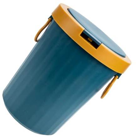 ULTECHNOVO Cubo de Basura Grande con Tapa Papelera de Diseño Compacto para Cocina Baño y Oficina Resistente y de Usar para Reducidos Color Azul