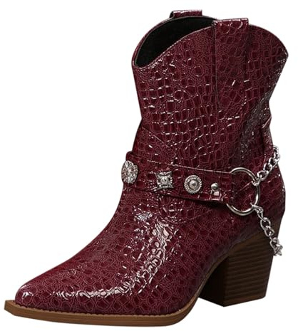 Stivaletti Donna Pelle Eleganti Scarpe Eleganti con Tacco Largo Boots Donna in Pelle Scamosciata Marrone con Tacco Basso Stivali per Serate E Vacanze