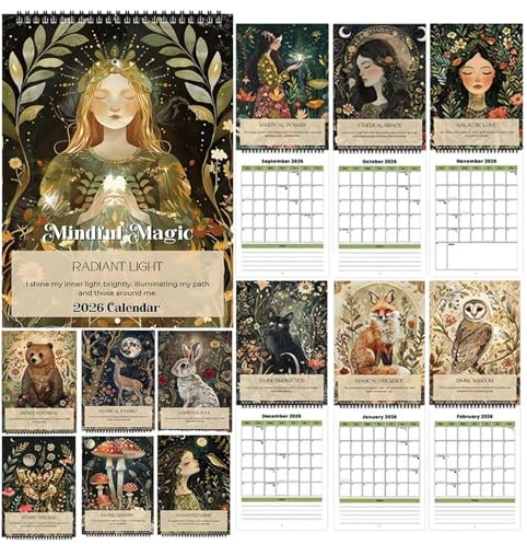 Mindful Magic Wandkalender 2026 – Inspirierender Kalender 2026 mit Monatsübersicht & Affirmationen, Jahreskalender ähnlich, Monatskalender 2026 Zeitplan, Wandkalender 2026 für Büro & Zuhause