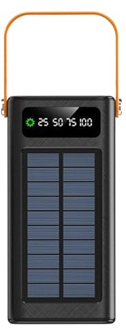 Banco di batterie - Caricabatterie portatile | Batteria al litio ad alta capacità con ricarica da pannello solare, uscita USB, LED, dispositivo di alimentazione di backup compatto, b