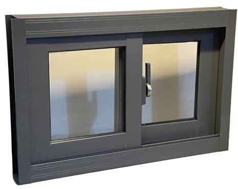 Ventanas correderas para sótano, aluminio pequeñas ventanas ventilación con vidrio templado y cerradura para baños, gallineros y garajes(40x60cm)