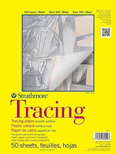 Strathmore 300 Series Tape Bound Tracing Pad, 14 X 17 inches, 25 lb., Transparent, 50 Sheets (370-14)