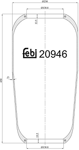 febi bilstein 20946 Luftfederbalg ohne Kolben, 1 Stück