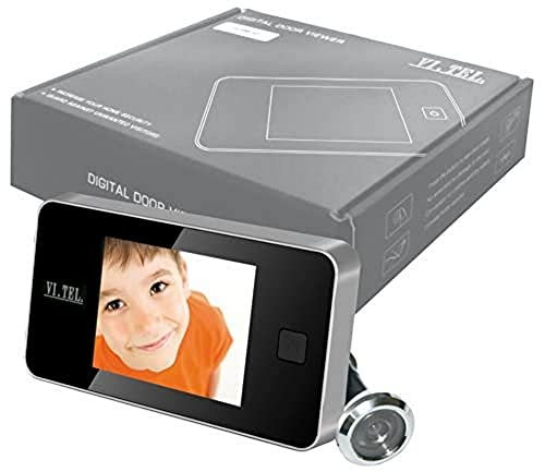 VISORE SPIONCINO TELECAMERA CROMO SATINATO DISPLAY DIGITALE PER PORTA SCHERMO LCD
