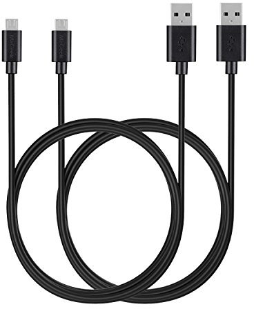 MaGeek® [Paquet de 2pcs 1.8m Micro USB Câbles Haute Vitesse USB 2.0 Sync et Charge pour Samsung, HTC, Sony, Motorola, LG, Google, Nokia (Noir)