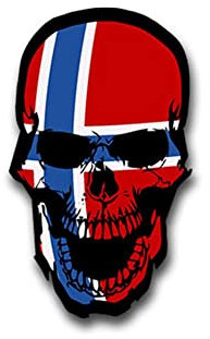 Aufkleber/Sticker Norwegen Schädel Knochen Totenkopf Nordeuropa 7x4cm A1496