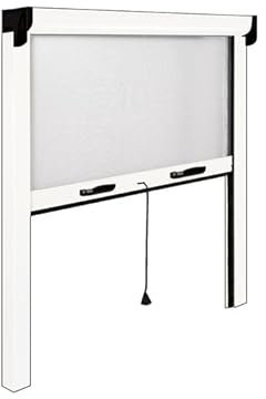 ZANZARIERA A RULLO IN KIT 120X160H VERTICALE X FINESTRE BIANCA riducibile