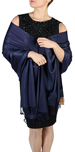 York Shawls Damen Mel Pashmina-Schal, Navy, 80in x 27in (2er Pack)