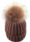 feifanshop Warm Mütze Pelz Bommel Echtpelz Waschbär Ski-Mütze Fellbommel Pelzbommel Raccoon (braun)