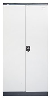Jet-Line | Aktenschrank | Omsk | dunkelgrau-weiß | Garderobe | Büroschrank | Lagerschrank | Stahlschrank | Werkzeugschrank | abschließbar | Spind | Mehrzweckschrank | 185 cm x 90 cm x 45 cm