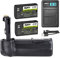 ayex Poignée d'alimentation Compatible avec Canon EOS 7D Mark II (similaire à BG-E16) avec 2 Batteries ayex LP-E6N et 1 Chargeur ayex USB Double