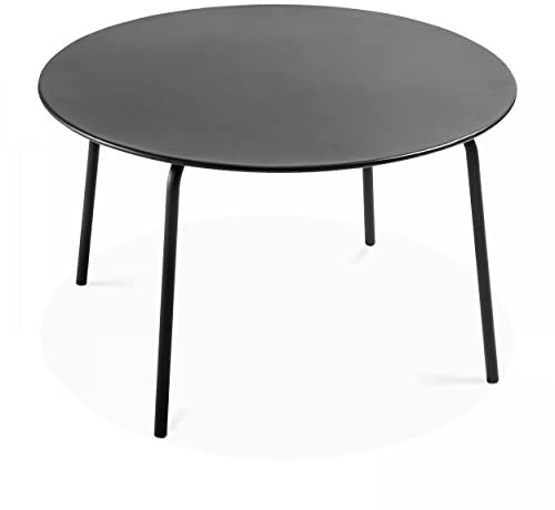 Oviala Gartentisch, rund, aus Stahl, Anthrazit, 120 x 72 cm – Palavas