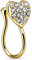 Autiga® Nasenpiercing Nasenring Fake Piercing Herz Heart Zirkonia Kristalle Nasenclip Clip On Gold
