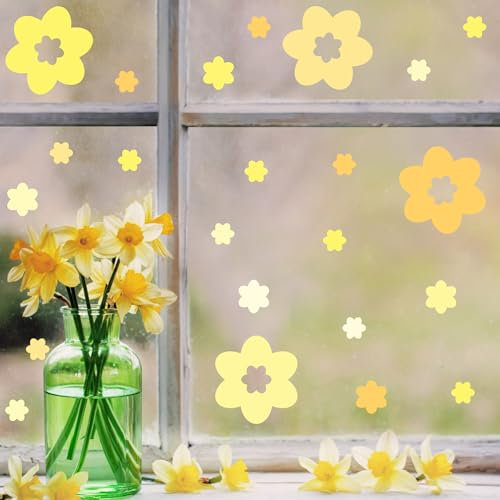 Fensterbild Frühling Blüten Pastell Ostern Fensteraufkleber wiederverwendbar Pastellfarben