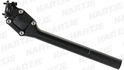 CONTEC Fahrrad-Federsattelstütze SP-060 Slim, Parallelogramm, 400 mm Länge, Ø 31,6 mm, 27 mm Federweg, Aluminium, für 70-85 KG Fahrergewicht, Schwarz